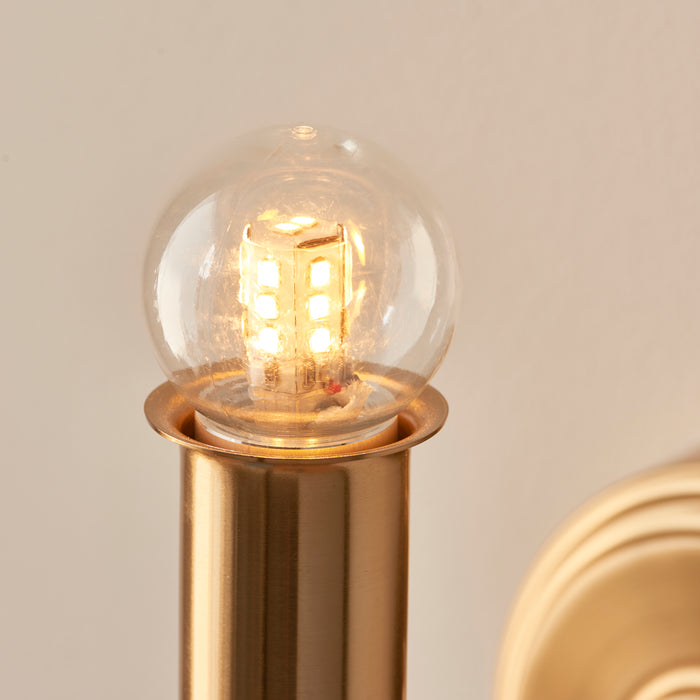 Endon 110459 Burley Rechargeable Wall Fitting Brushed aged brass plate 1.5W LED (SMD 2835) Warm White - westbasedirect.com