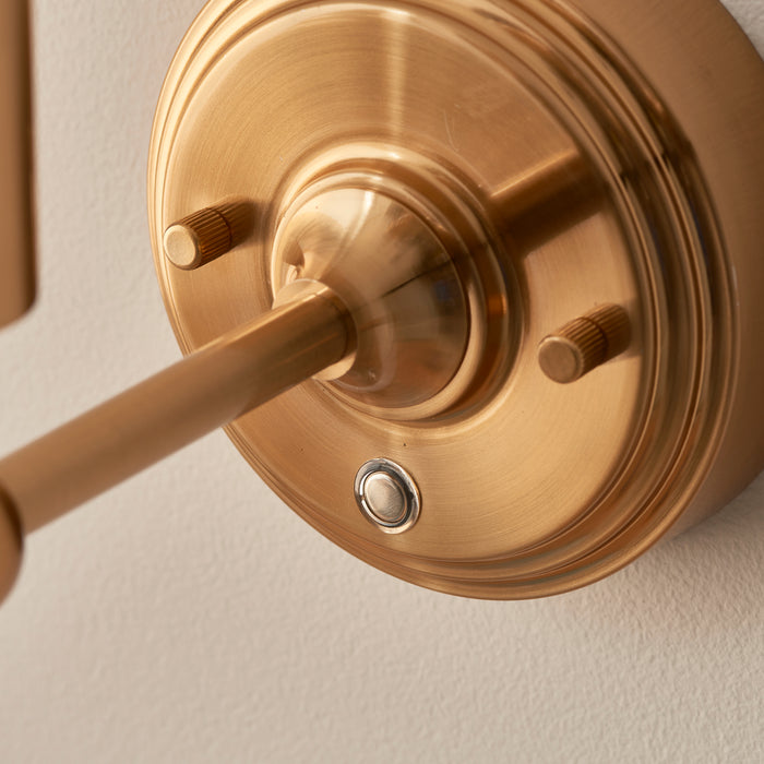 Endon 110459 Burley Rechargeable Wall Fitting Brushed aged brass plate 1.5W LED (SMD 2835) Warm White - westbasedirect.com