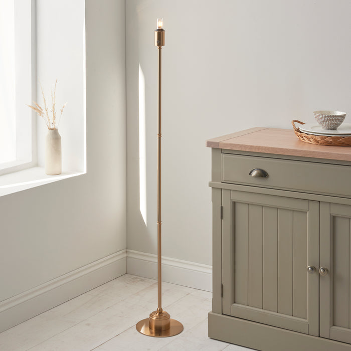 Endon 110460 Burley Rechargeable Floor Base Brushed aged brass plate 1.5W LED (SMD 2835) Warm White - westbasedirect.com