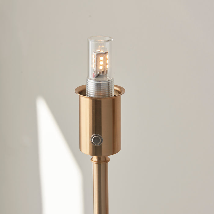 Endon 110460 Burley Rechargeable Floor Base Brushed aged brass plate 1.5W LED (SMD 2835) Warm White - westbasedirect.com