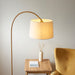 Endon 110645 Carlson Floor Warm brass plate & natural fabric 10W LED E27 (Required) - westbasedirect.com