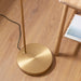 Endon 110645 Carlson Floor Warm brass plate & natural fabric 10W LED E27 (Required) - westbasedirect.com