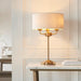 Endon 110721 Highclere 3lt Table Vintage brass & natural linen 3 x 7W LED E14 (Required) - westbasedirect.com