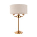 Endon 110721 Highclere 3lt Table Vintage brass & natural linen 3 x 7W LED E14 (Required) - westbasedirect.com