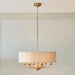 Endon 110722 Highclere 6lt Pendant Vintage brass & natural linen 6 x 6W LED E14 (Required) - westbasedirect.com