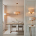 Endon 110722 Highclere 6lt Pendant Vintage brass & natural linen 6 x 6W LED E14 (Required) - westbasedirect.com
