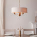 Endon 110723 Highclere 3lt Pendant Vintage brass & natural linen 3 x 6W LED E14 (Required) - westbasedirect.com