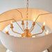 Endon 110727 Highclere 8lt Pendant Vintage brass & natural linen 8 x 6W LED E14 (Required) - westbasedirect.com