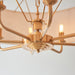 Endon 110727 Highclere 8lt Pendant Vintage brass & natural linen 8 x 6W LED E14 (Required) - westbasedirect.com