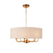 Endon 110727 Highclere 8lt Pendant Vintage brass & natural linen 8 x 6W LED E14 (Required) - westbasedirect.com