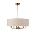 Endon 110727 Highclere 8lt Pendant Vintage brass & natural linen 8 x 6W LED E14 (Required) - westbasedirect.com