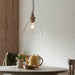 Endon 110825 Cotswold Pendant Natural ash, brushed aged brass plate & clear glass  10W LED E27 (Required) - westbasedirect.com