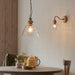 Endon 110825 Cotswold Pendant Natural ash, brushed aged brass plate & clear glass  10W LED E27 (Required) - westbasedirect.com