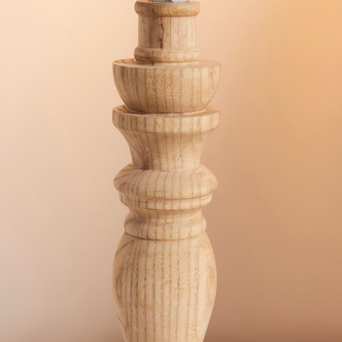 Endon 110937 Bibury Table Base Natural ash & brushed aged brass plate 7W LED B22 (Required) - westbasedirect.com