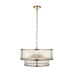 Endon 110944 Ridgeton 5lt Pendant Antique brass plate & clear ribbed glass 5 x 6W LED E14 (Required) - westbasedirect.com