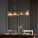 Endon 110945 Ridgeton 4lt Linear Pendant Antique brass plate & clear ribbed glass 4 x 6W LED E14 (Required) - westbasedirect.com