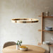 Endon 110957 Gen Ring pendant French gold finish & frosted acrylic 42W LED tape module (SMD 2835) Warm White - westbasedirect.com