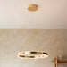 Endon 110957 Gen Ring pendant French gold finish & frosted acrylic 42W LED tape module (SMD 2835) Warm White - westbasedirect.com