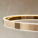Endon 110957 Gen Ring pendant French gold finish & frosted acrylic 42W LED tape module (SMD 2835) Warm White - westbasedirect.com
