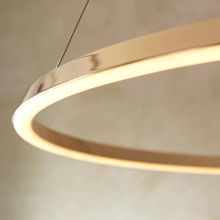 Endon 110958 Staten Pendant French gold finish & white silicone 43.5W LED tape module (SMD 2835) Warm White - westbasedirect.com