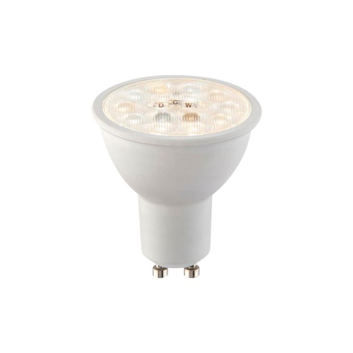 Saxby 110974 GU10 CCT 2700K/4000K/6500K LED SMD non-dimmable 60 degrees 7W Matt white plastic & clear prismatic pc