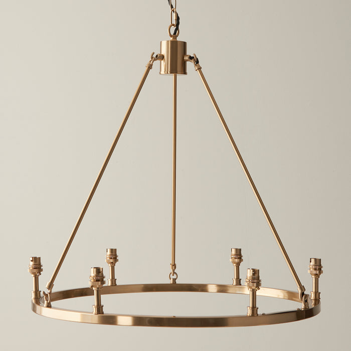 Endon 111202 Chester 6lt Pendant Fitting Brushed aged brass plate 6 x 7W LED B22 (Required) - westbasedirect.com