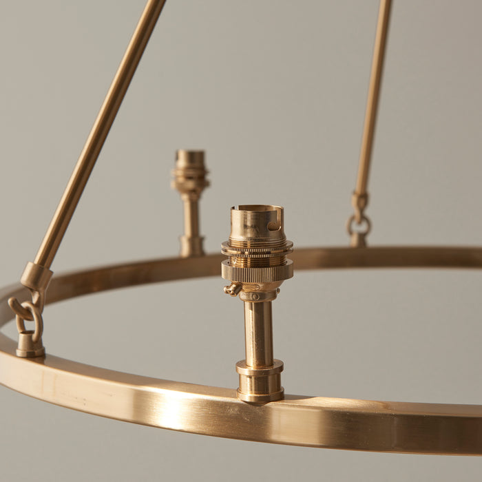 Endon 111202 Chester 6lt Pendant Fitting Brushed aged brass plate 6 x 7W LED B22 (Required) - westbasedirect.com