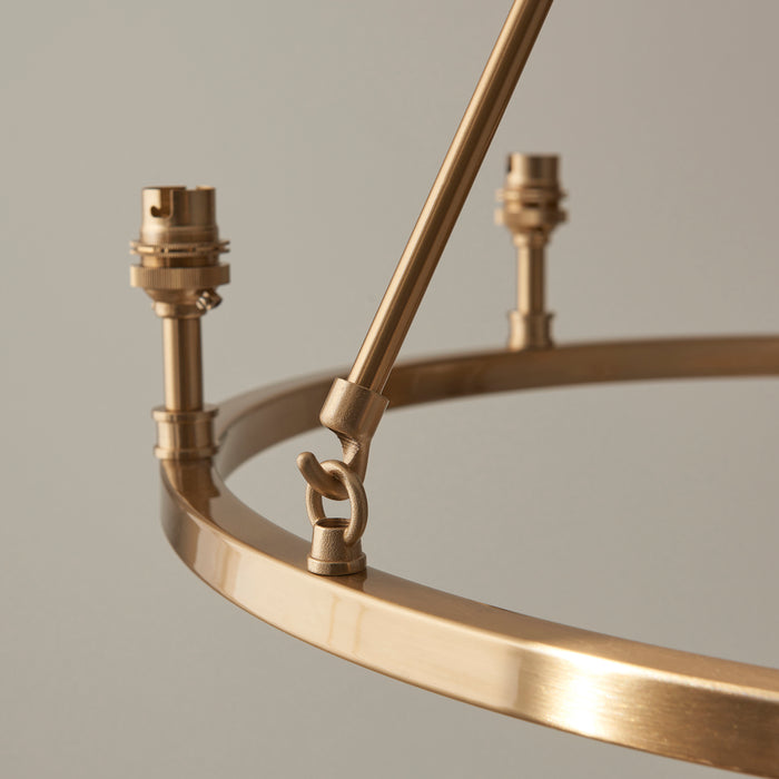 Endon 111202 Chester 6lt Pendant Fitting Brushed aged brass plate 6 x 7W LED B22 (Required) - westbasedirect.com
