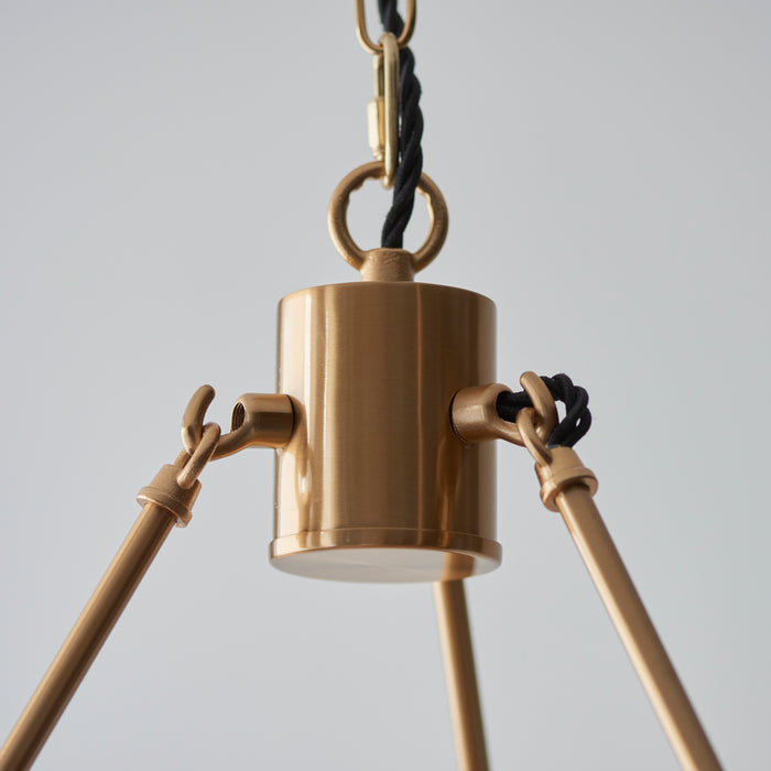 Endon 111202 Chester 6lt Pendant Fitting Brushed aged brass plate 6 x 7W LED B22 (Required) - westbasedirect.com