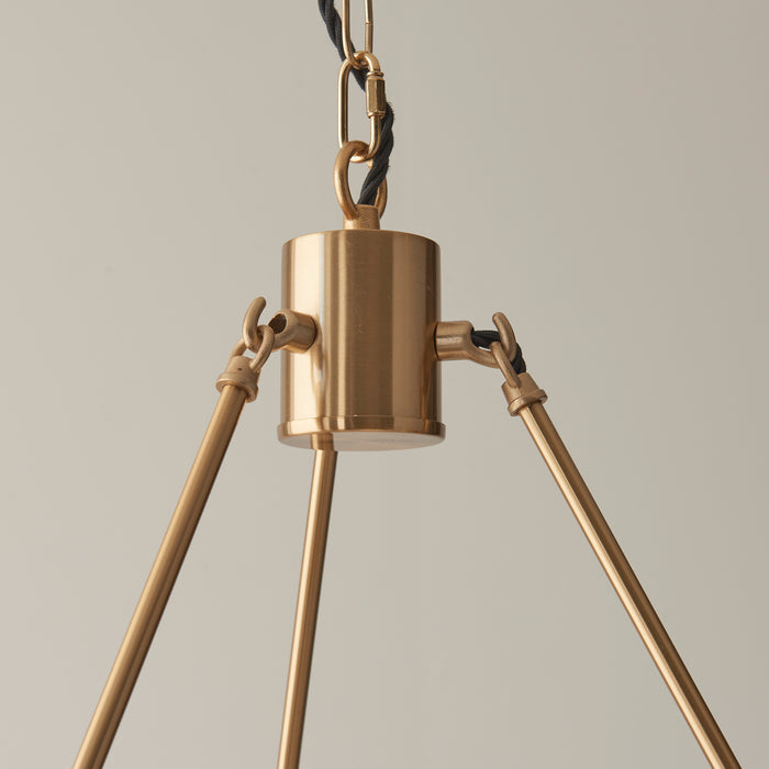Endon 111202 Chester 6lt Pendant Fitting Brushed aged brass plate 6 x 7W LED B22 (Required) - westbasedirect.com