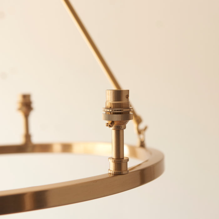 Endon 111203 Chester 3lt Pendant Fitting Brushed aged brass plate 3 x 7W LED B22 (Required) - westbasedirect.com