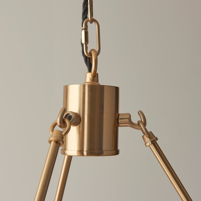 Endon 111203 Chester 3lt Pendant Fitting Brushed aged brass plate 3 x 7W LED B22 (Required) - westbasedirect.com