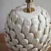 Endon 111249 Layered Leaf Table Base Ivory crackle glaze & brushed aged brass plate 10W LED B22 (Required) - westbasedirect.com
