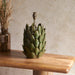 Endon 111254 Layered Leaf Table Base Dark olive glaze & brushed aged brass plate 10W LED B22 (Required) - westbasedirect.com