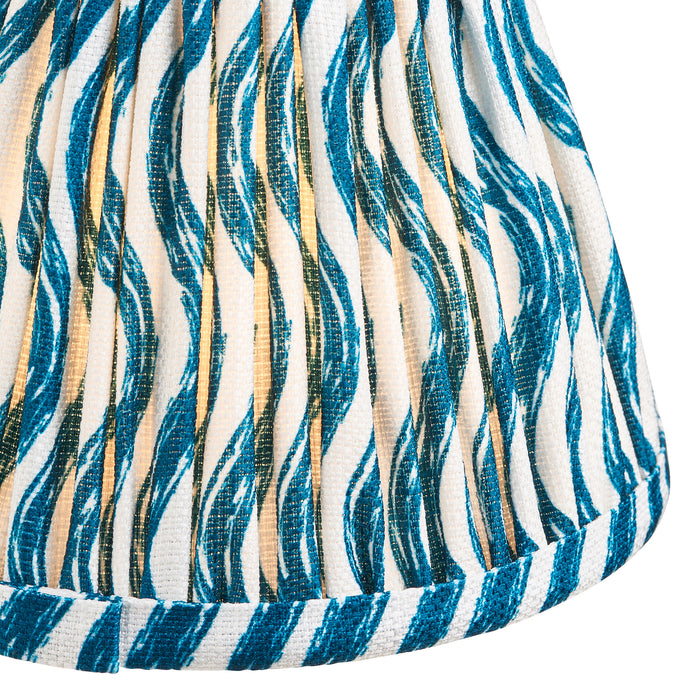Endon 111300 Ripple 16cm Tapered Shade Marlin blue fabric 7W LED E14 or B22 (Required) - westbasedirect.com