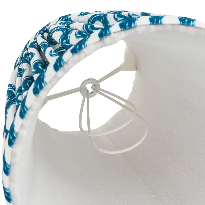 Endon 111300 Ripple 16cm Tapered Shade Marlin blue fabric 7W LED E14 or B22 (Required) - westbasedirect.com