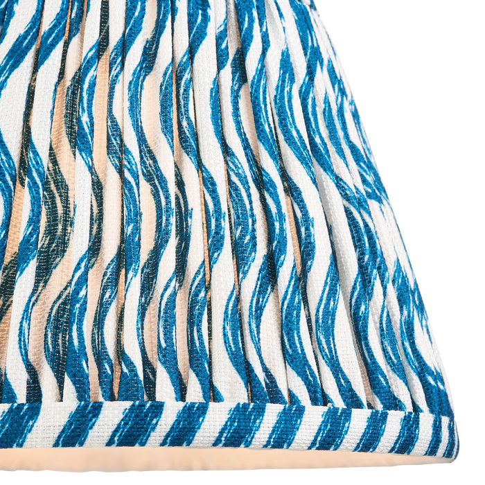 Endon 111301 Ripple 20cm Tapered Shade Marlin blue fabric 7W LED E14 or B22 (Required) - westbasedirect.com