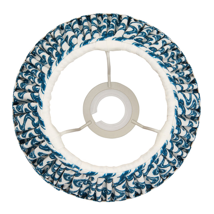 Endon 111301 Ripple 20cm Tapered Shade Marlin blue fabric 7W LED E14 or B22 (Required) - westbasedirect.com