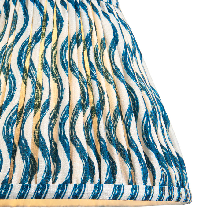 Endon 111302 Ripple 25cm Tapered Shade Marlin blue fabric 10W LED E27 or B22 (Required) - westbasedirect.com