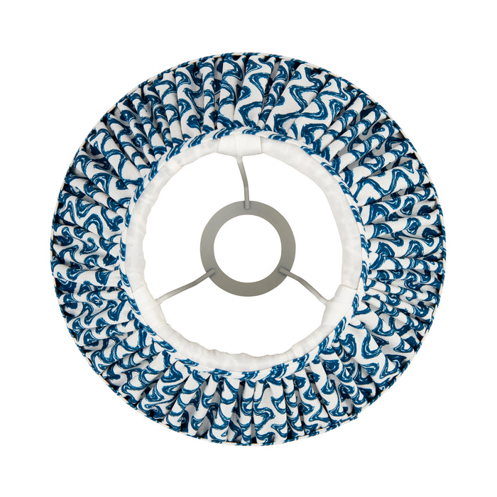 Endon 111302 Ripple 25cm Tapered Shade Marlin blue fabric 10W LED E27 or B22 (Required) - westbasedirect.com
