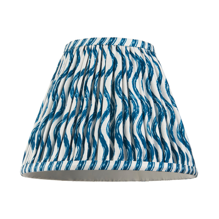 Endon 111302 Ripple 25cm Tapered Shade Marlin blue fabric 10W LED E27 or B22 (Required) - westbasedirect.com