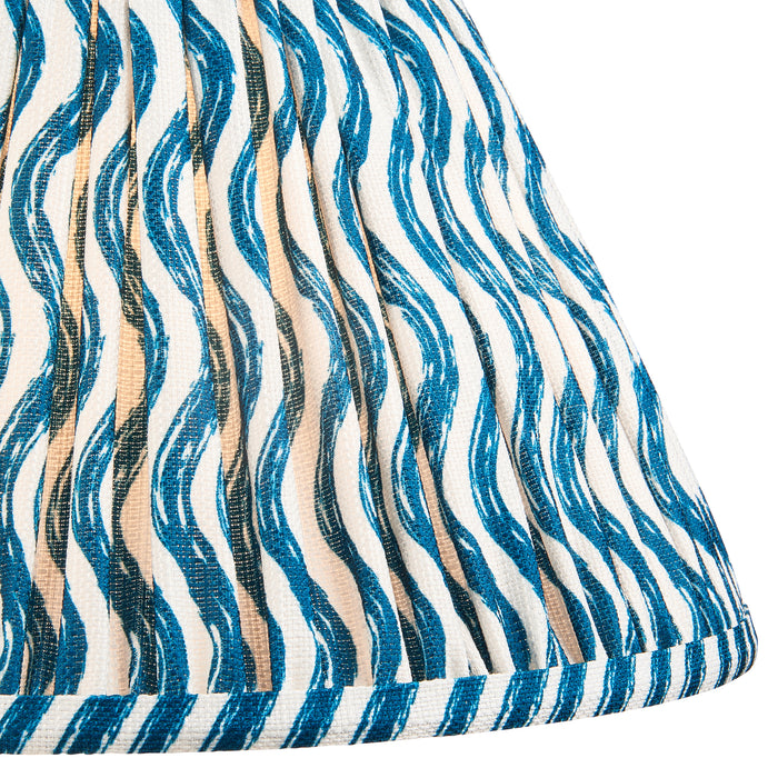 Endon 111303 Ripple 30cm Tapered Shade Marlin blue fabric 10W LED E27 or B22 (Required) - westbasedirect.com