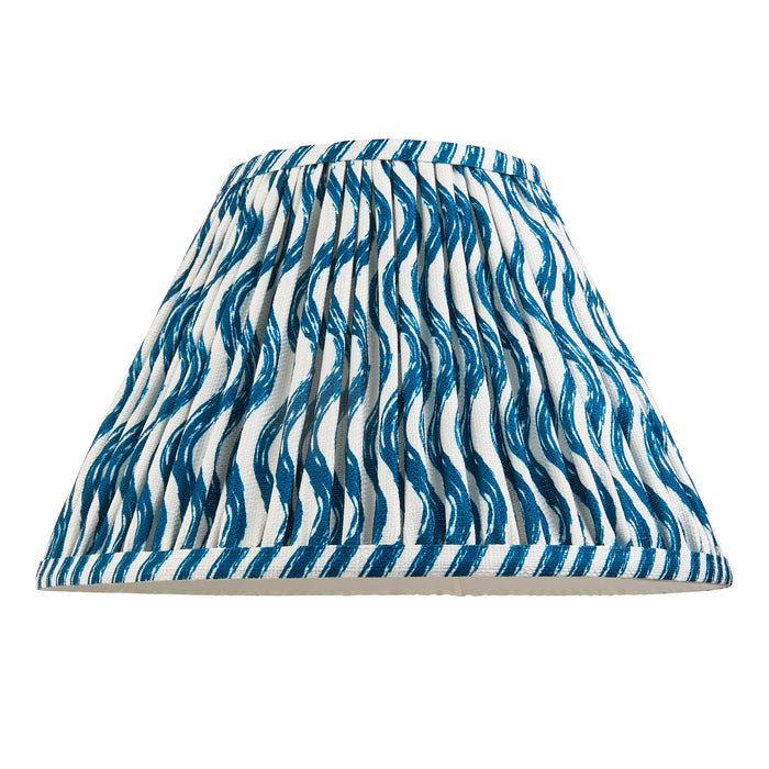 Endon 111303 Ripple 30cm Tapered Shade Marlin blue fabric 10W LED E27 or B22 (Required) - westbasedirect.com