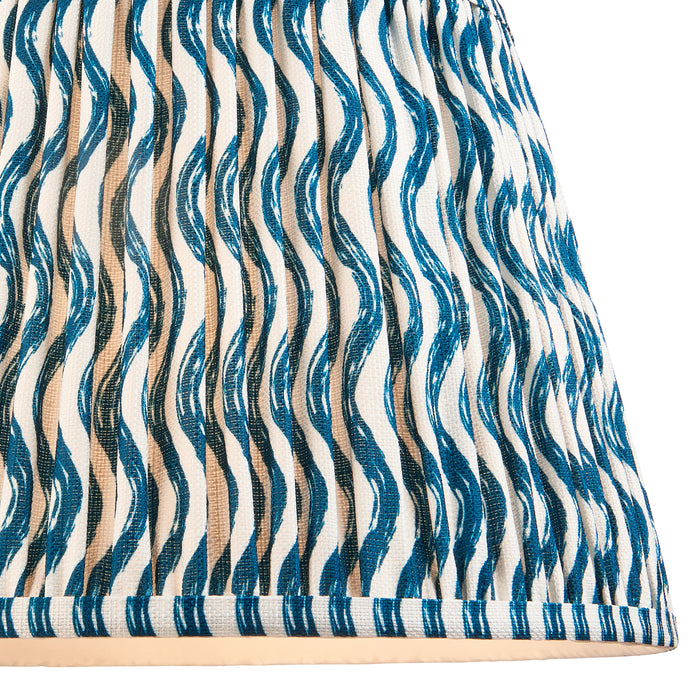 Endon 111304 Ripple 35cm Tapered Shade Marlin blue fabric 10W LED E27 or B22 (Required) - westbasedirect.com