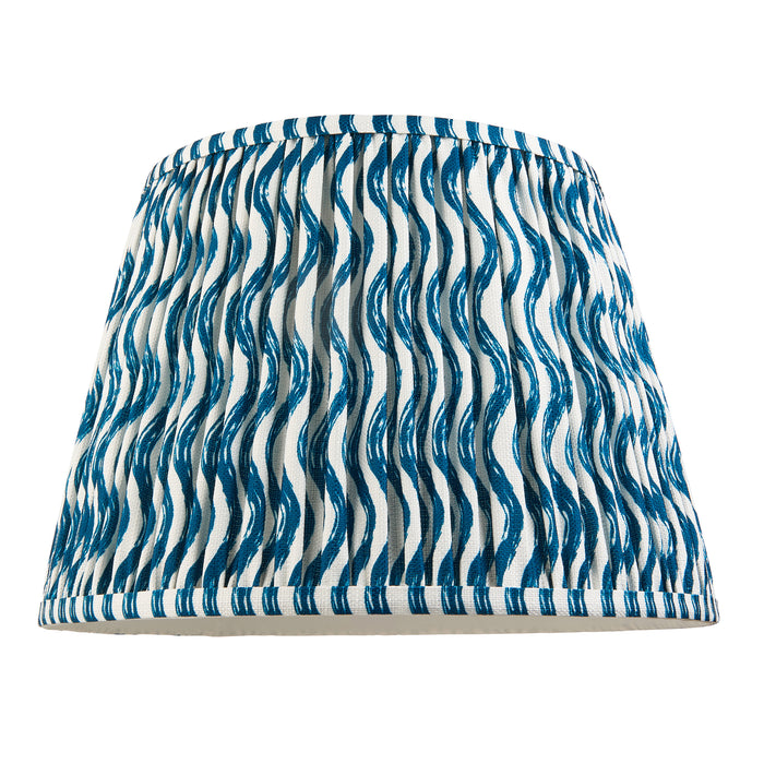 Endon 111304 Ripple 35cm Tapered Shade Marlin blue fabric 10W LED E27 or B22 (Required) - westbasedirect.com
