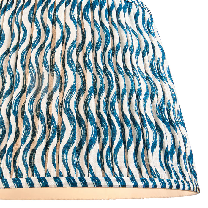 Endon 111305 Ripple 40cm Tapered Shade Marlin blue fabric 10W LED E27 or B22 (Required) - westbasedirect.com