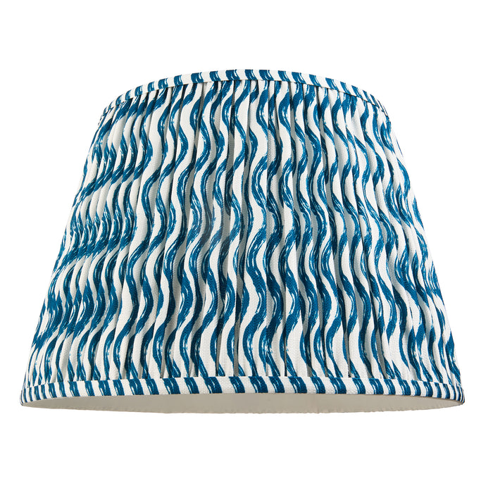 Endon 111305 Ripple 40cm Tapered Shade Marlin blue fabric 10W LED E27 or B22 (Required) - westbasedirect.com