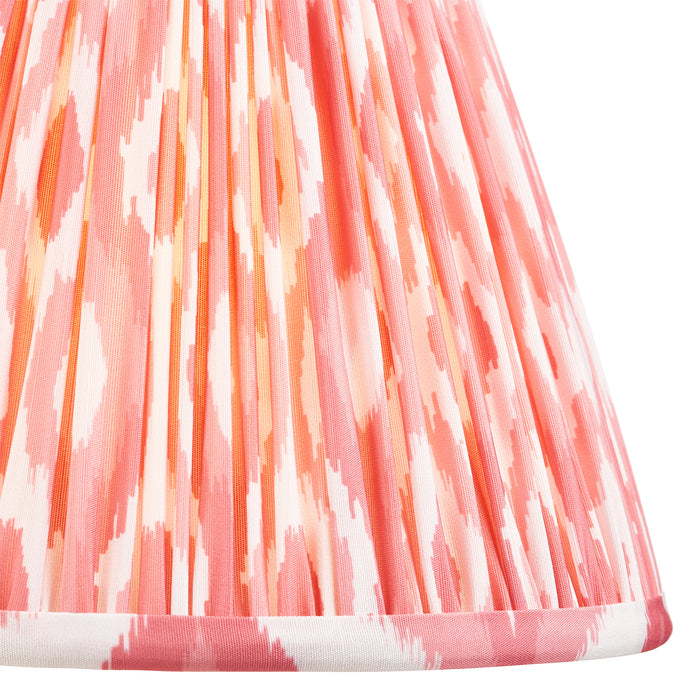 Endon 111339 Ikat 25cm Tapered Shade Coral pink fabric 10W LED E27 or B22 (Required) - westbasedirect.com