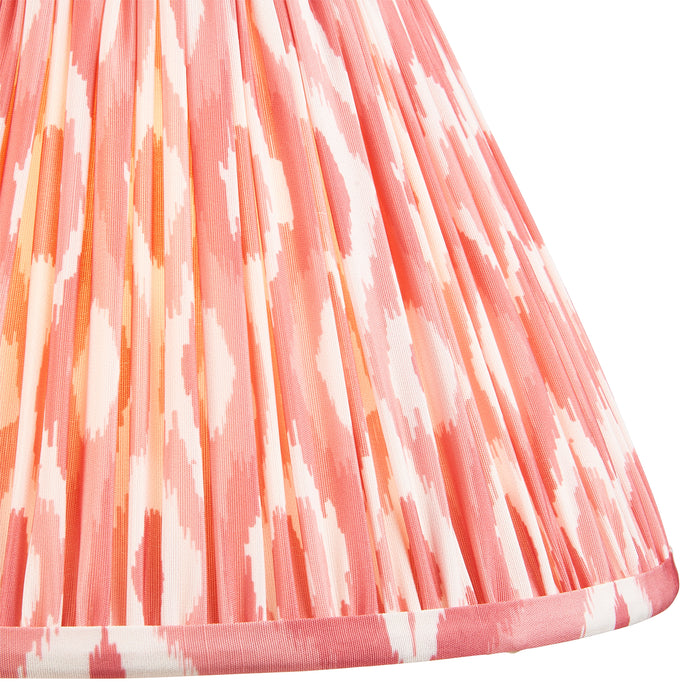 Endon 111340 Ikat 30cm Tapered Shade Coral pink fabric 10W LED E27 or B22 (Required) - westbasedirect.com