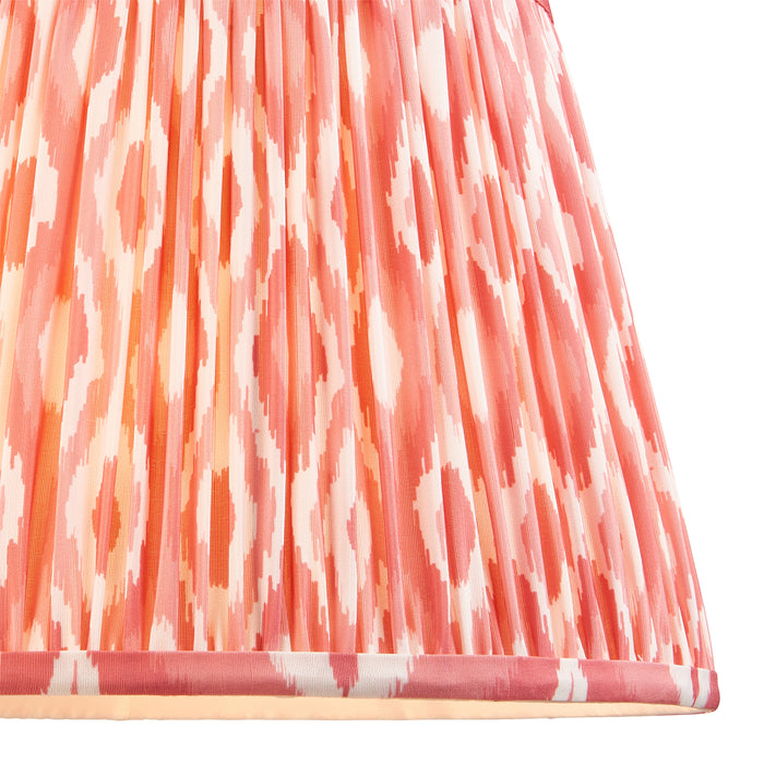 Endon 111341 Ikat 35cm Tapered Shade Coral pink fabric 10W LED E27 or B22 (Required) - westbasedirect.com